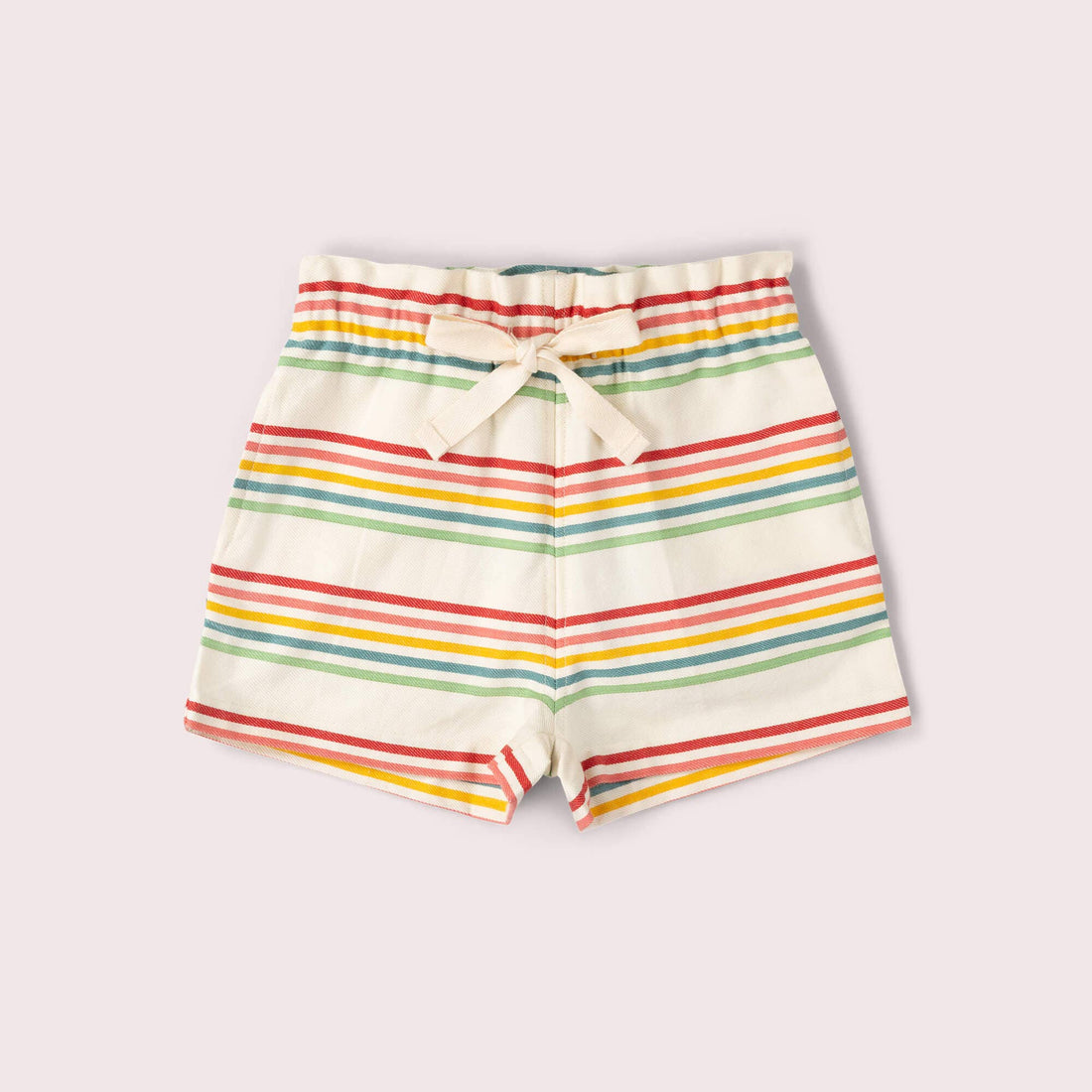 Little Green Radicals Twillshorts Med Regnbuestriber – Flødefarvet