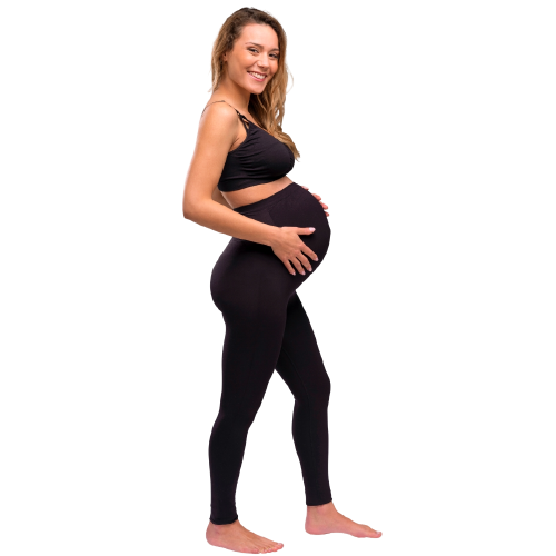 Carriwell leggings til gravide med support - Sort - Graviditetstøj - MamaMilla