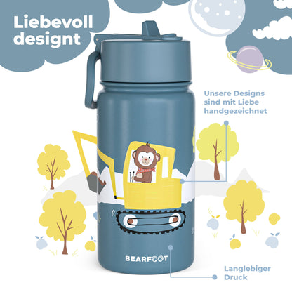 BEARFOOT Termo Drikkedunk med hank - 400 ml - Gravko Med Abe - Drikkedunk med termo - MamaMilla