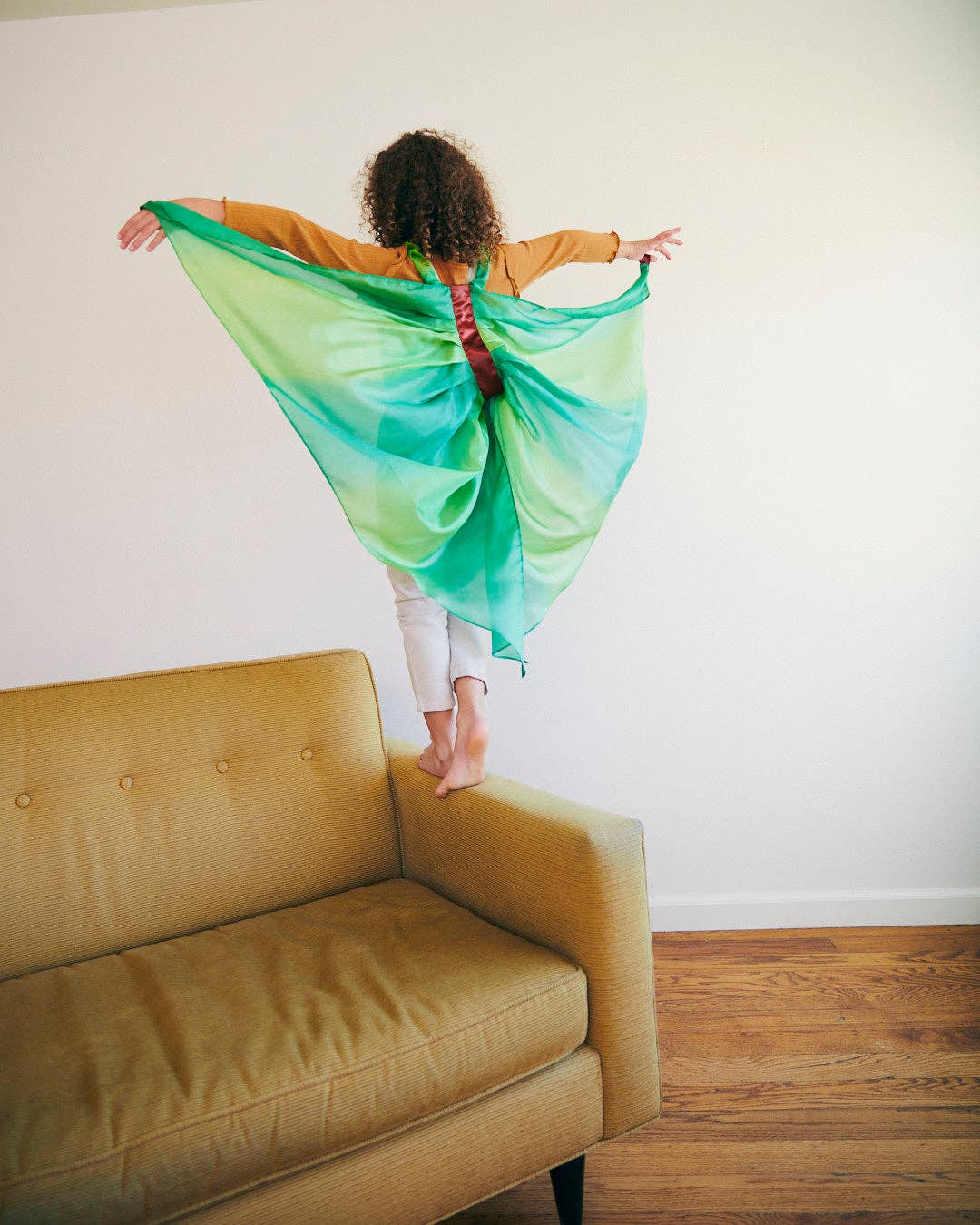 Sarahs Silk Forest Green Wings - 100% natural silk butterfly wings - - MamaMilla