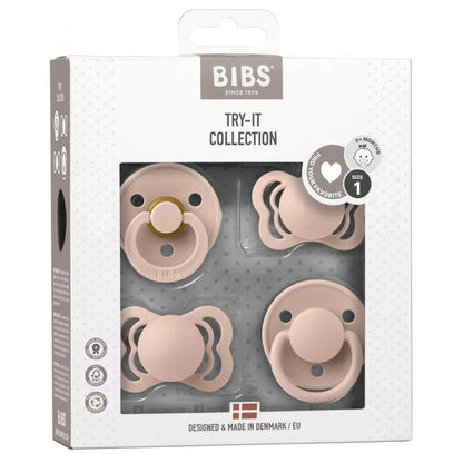 Bibs Try it - startpakke med sutter - Blush