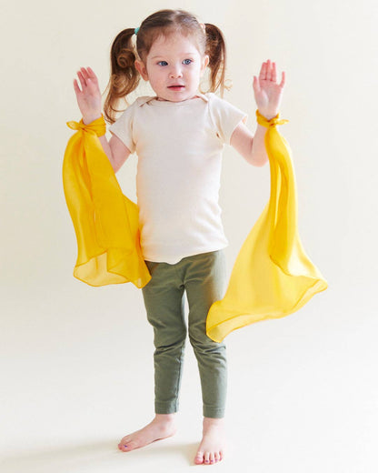 Sarahs Silk Mini Playsilks - Pretend Play 100% Natural Silk Waldorf Toys: Emerald - - MamaMilla