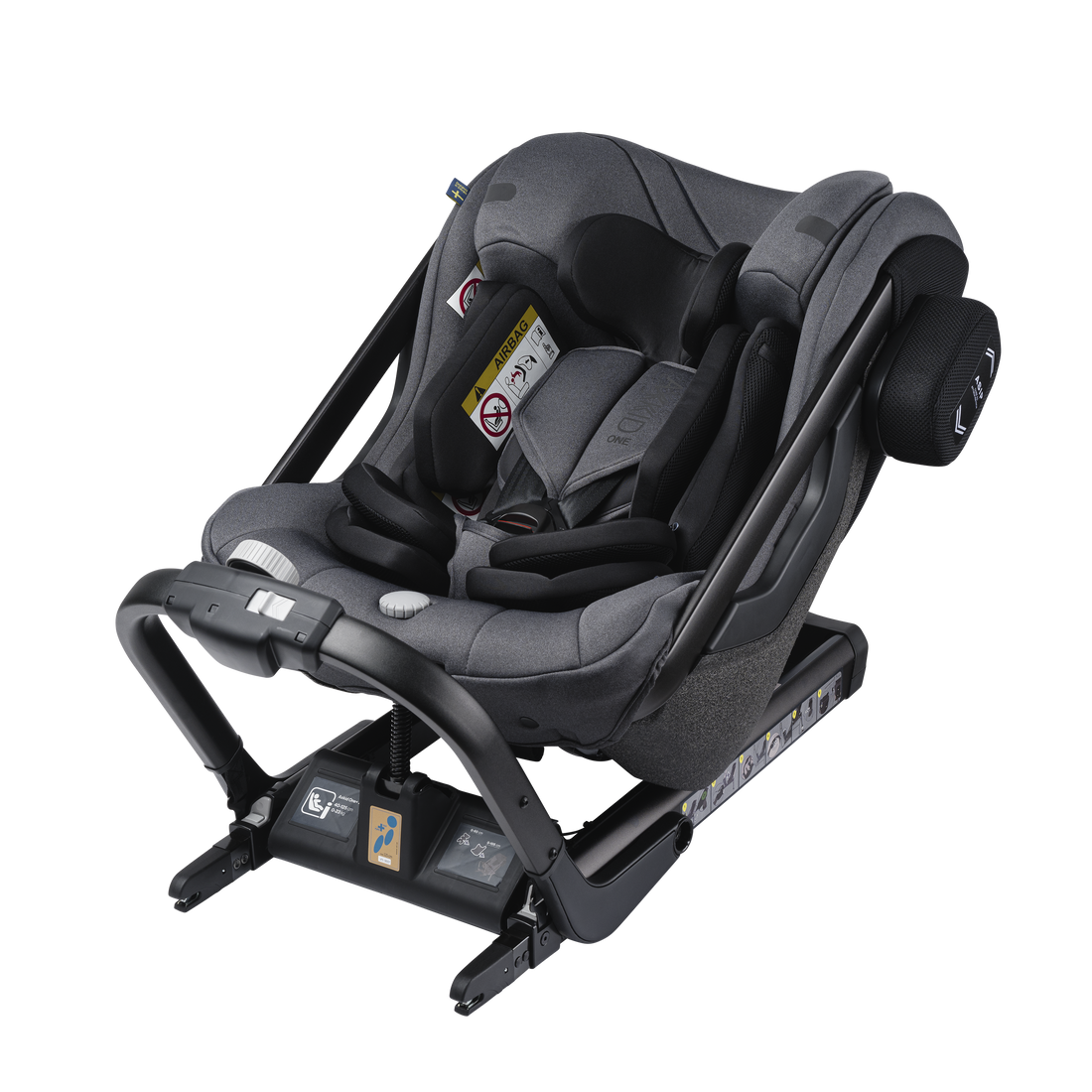 Axkid ONE+ 2 - Granite Melange - iSize 40-125 cm - 40-125 cm (Nyfødt til 7 år) - MamaMilla