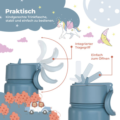 BEARFOOT Termo Drikkedunk med hank - 400 ml - Traktor Med Ræv - Drikkedunk med termo - MamaMilla