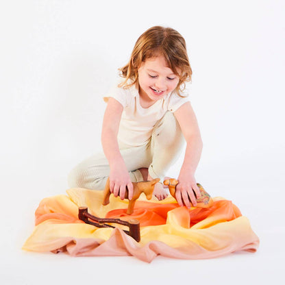 Sarahs Silk Earth Playsilks - Open-Ended 100% Silk, Natural Waldorf Toys: Forest - - MamaMilla
