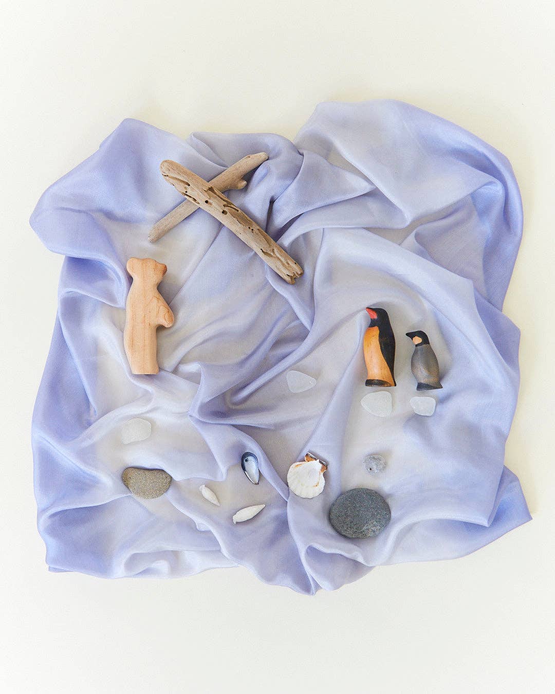 Sarahs Silk Earth Playsilks - Open-Ended 100% Silk, Natural Waldorf Toys: Ocean - - MamaMilla