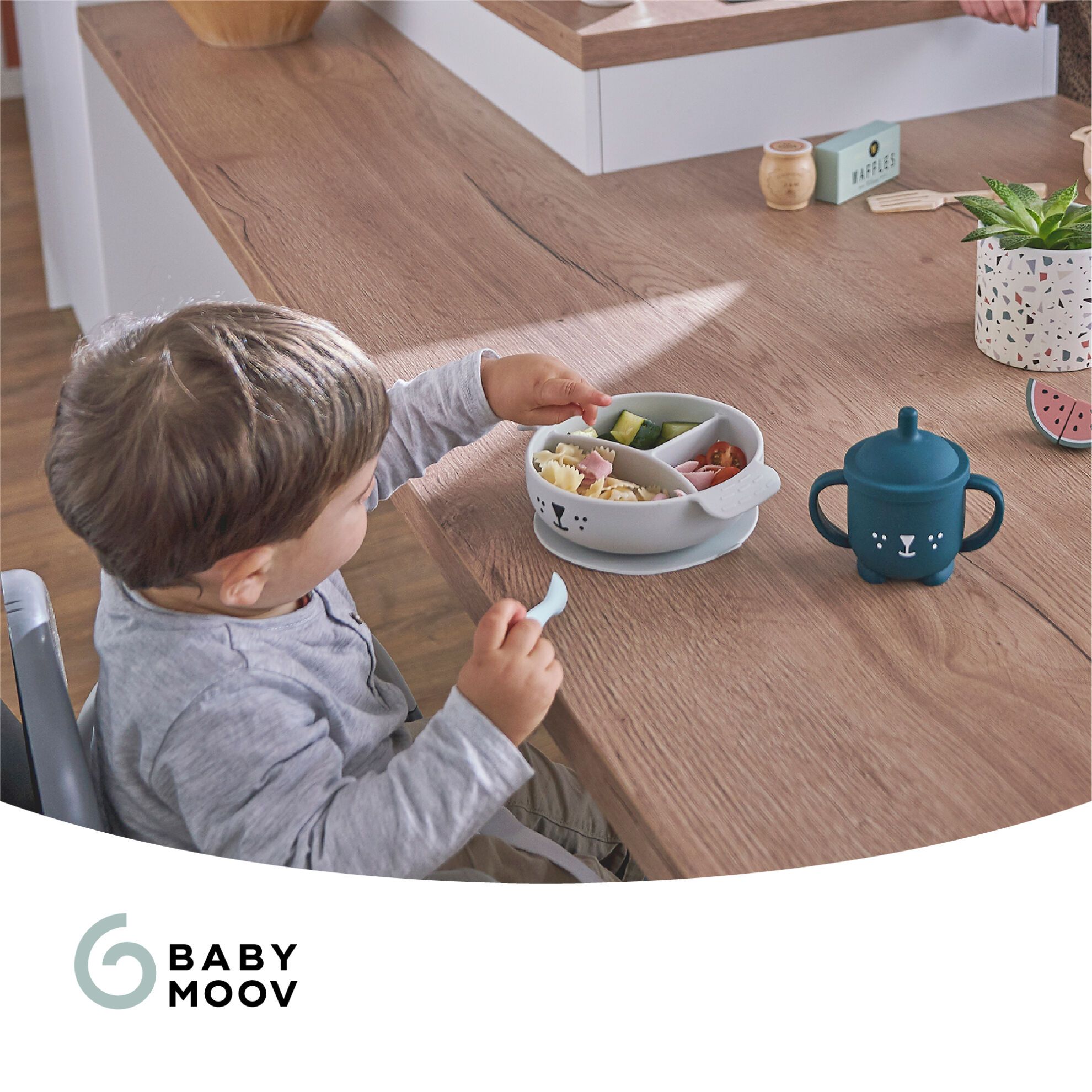 Babymoov Spisesæt 12-24 mdr - Blå Hund - Spisesæt - MamaMilla