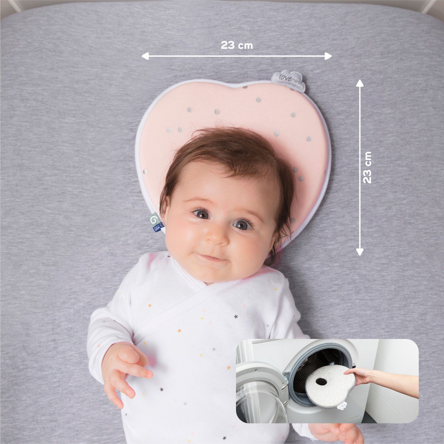 Babymoov Ergonomisk Babypude (Lovenest) - Pink (0-4m) - Babyhovedpude - MamaMilla