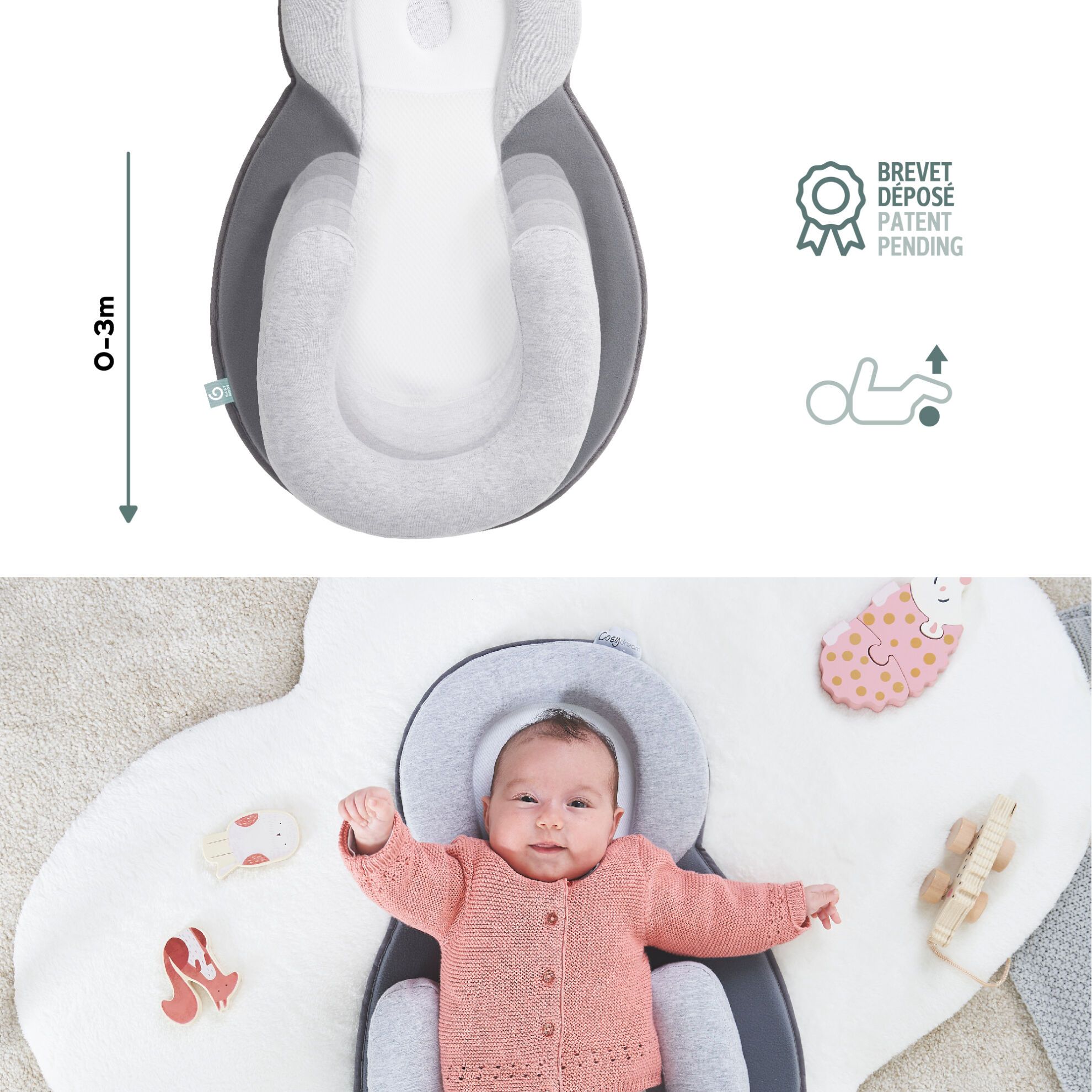 Babymoov Babylounger Cosydream Original – Smokey - Babynest - MamaMilla