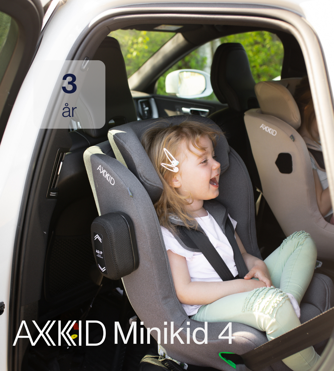 Axkid Minikid 4 - Granite Melange - 61-125 cm (3 mdr. til 7 år) - MamaMilla