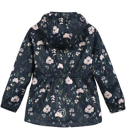 Minymo Softshelljakke - Blomster - Blue Nights - softshell - barn - MamaMilla