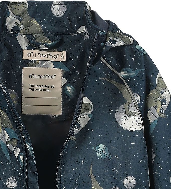 Minymo Softshelljakke - Dinoer i rummet - Blue Nights - softshell - barn - MamaMilla