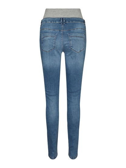 Mamalicious slim fit ventejeans - Desota - Medium Blue Denim - Graviditetstøj - MamaMilla