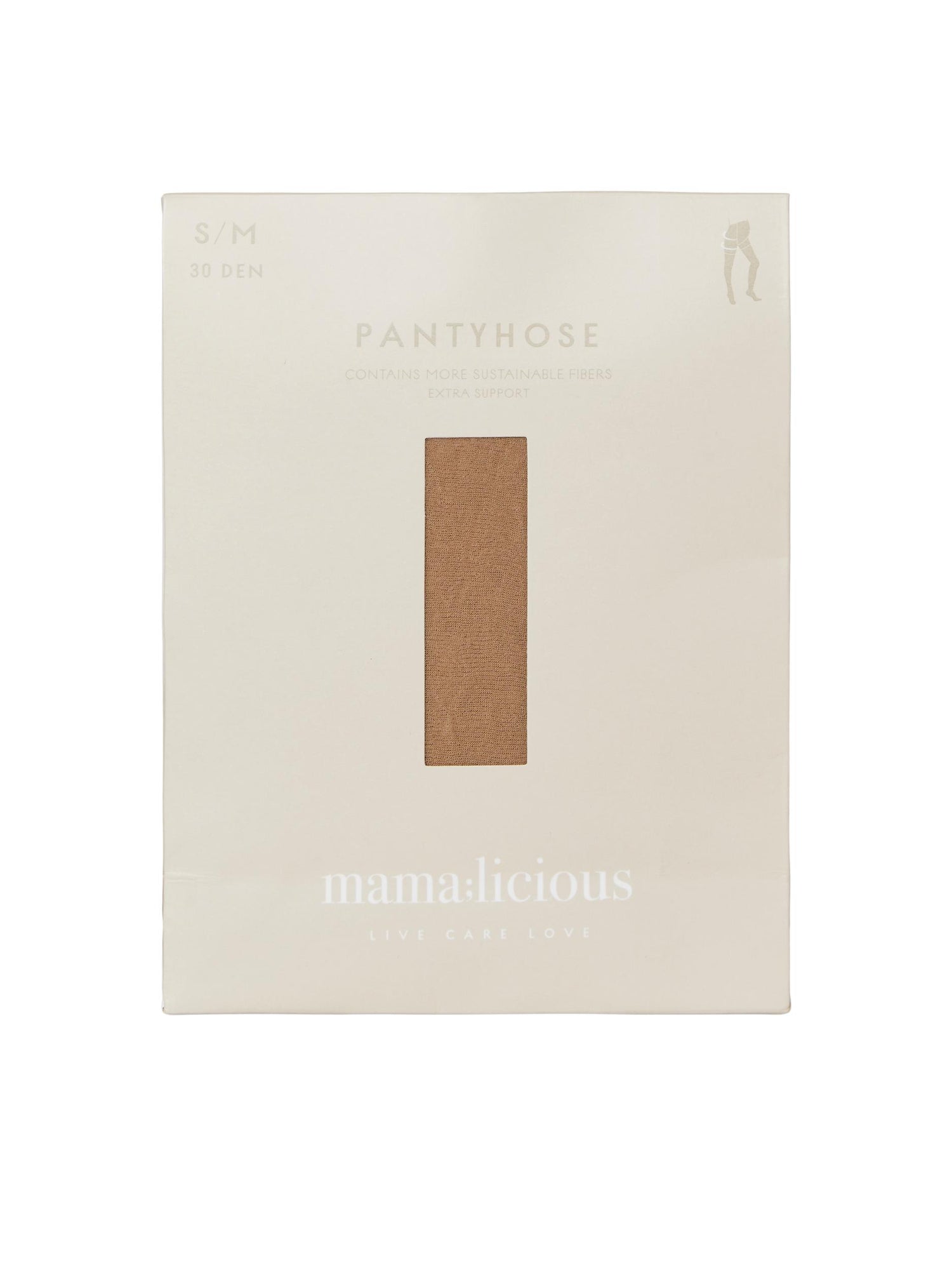 Mamalicious support vente-nylonstrømper (30 den) 2-pack - Sabrina - Tan - graviditetstøj - MamaMilla