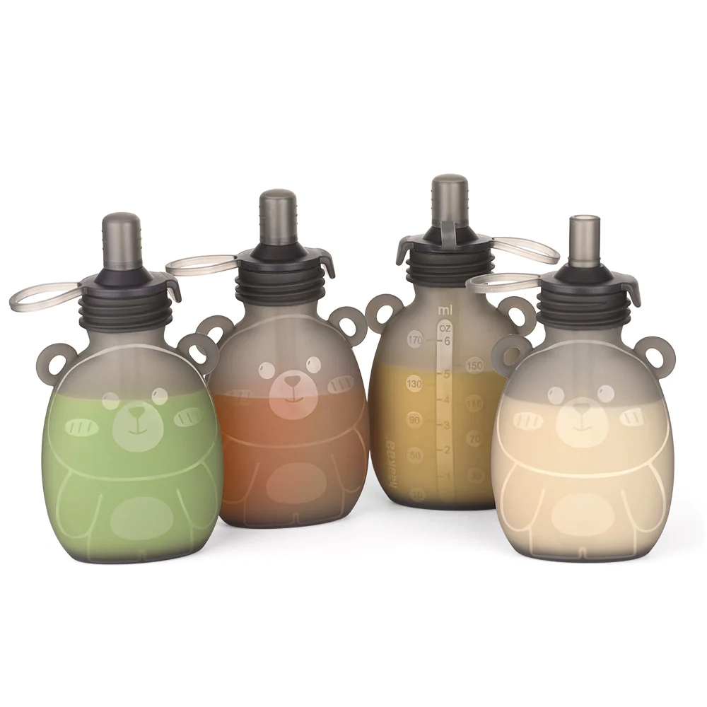Haakaa Silikone Smoothie poser - 4 stk (170ml) - Silikonepose - MamaMilla