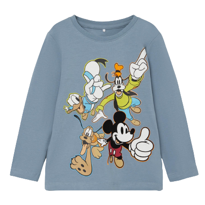 Name it t-shirt med lange ærmer - Mickey Mouse og co. - Blue - t-shirt - MamaMilla