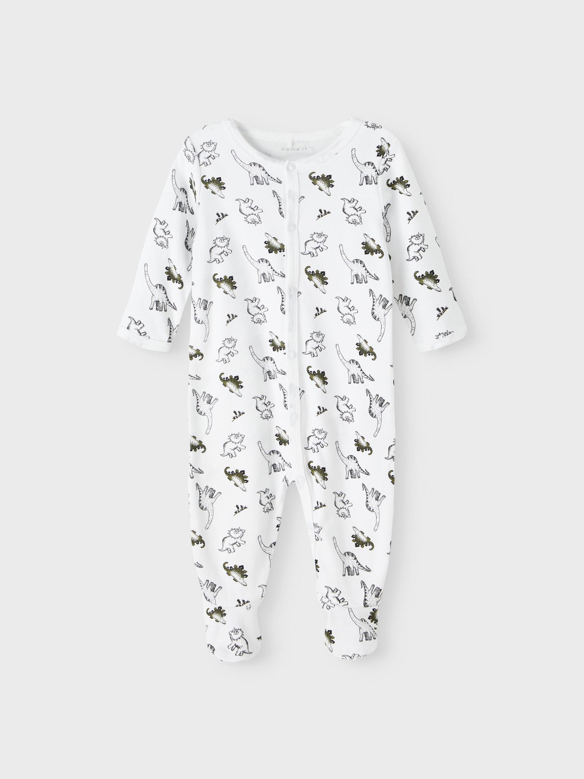 Name it heldragt med fødder - Dino - Bright White - Heldragt - MamaMilla
