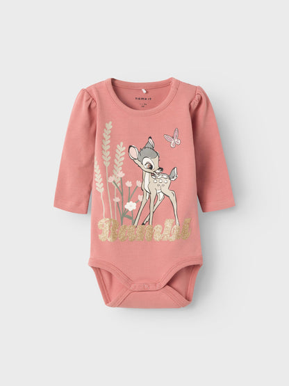 Name it body med Disney motiv og glimmer - Droma - Bambi - Ash Rose - Body - MamaMilla