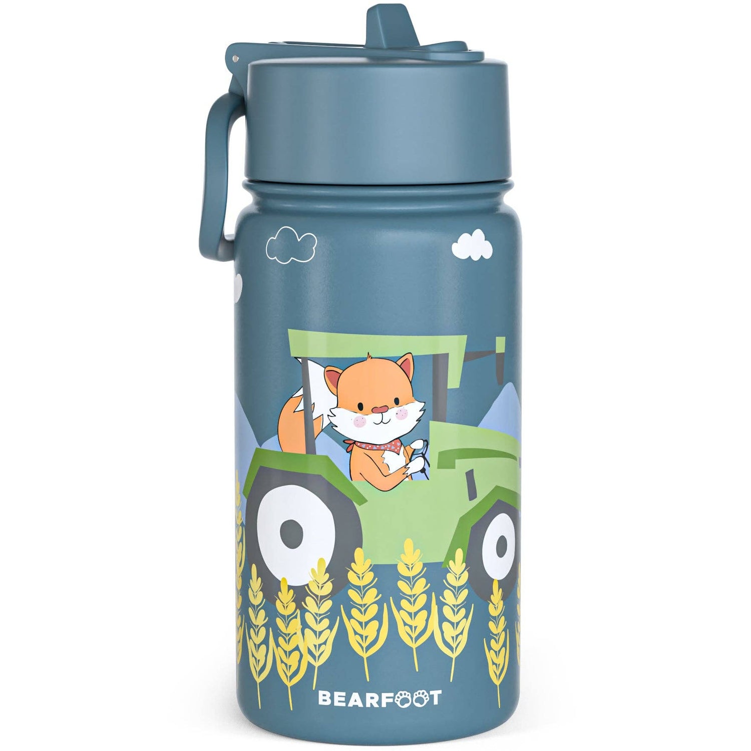 BEARFOOT Termo Drikkedunk med hank - 400 ml - Traktor Med Ræv - Drikkedunk med termo - MamaMilla
