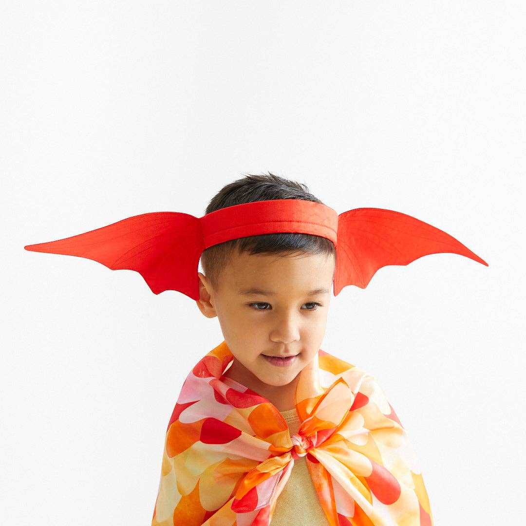 Sarahs Silk Red Dinosaur Ears Headband - - MamaMilla