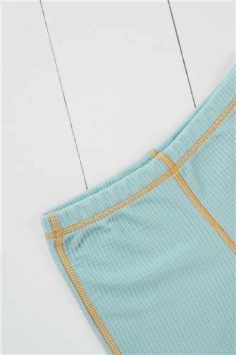 Grass &amp; Air pistache badeshorts detaljer