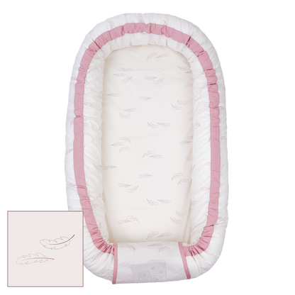 Pakketilbud - Babynest inkl. legebøjler - Rose feathers - Pakke - MamaMilla