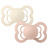 BIBS Supreme symmetrisk sut str. 2, silikone – Ivory/Blush (2-pack) - MamaMilla