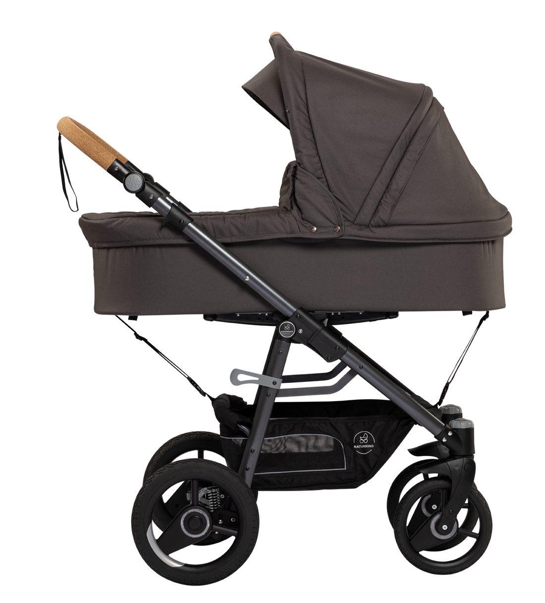 Naturkind Lux Evo Max - 96 cm - Erdmännchen (mørk grå) - Barnevogn med langt liggemål - MamaMilla