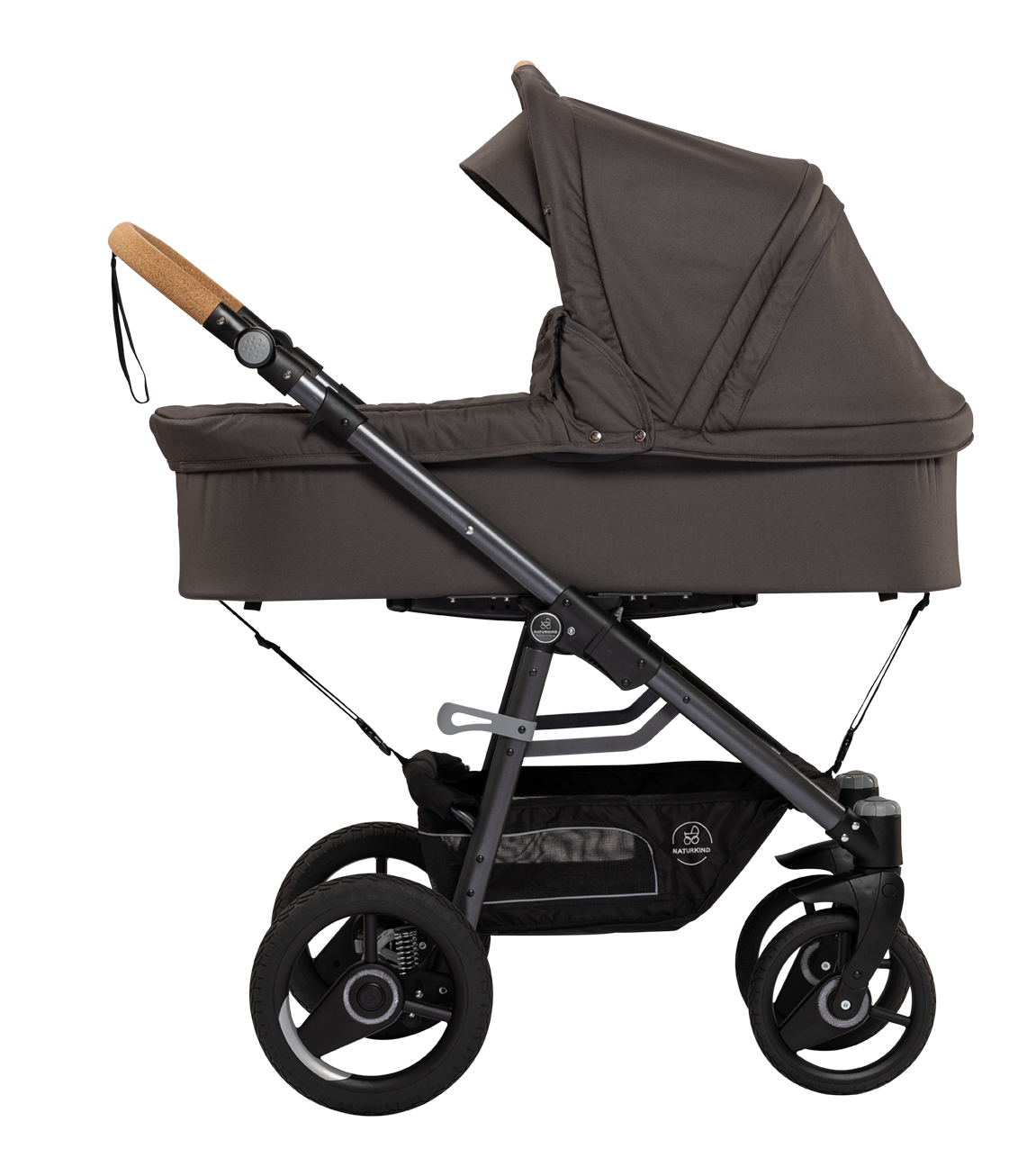 Naturkind Lux Evo Max - 96 cm - Erdmännchen (mørk grå) - Barnevogn med langt liggemål - MamaMilla