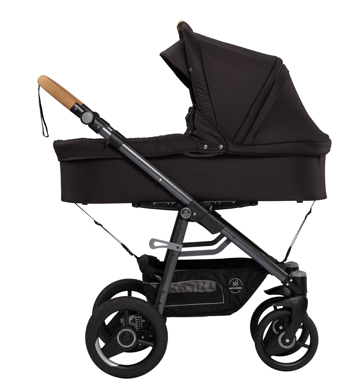 Naturkind Lux Evo Max - 96 cm - Panther (sort) - Barnevogn med langt liggemål - MamaMilla