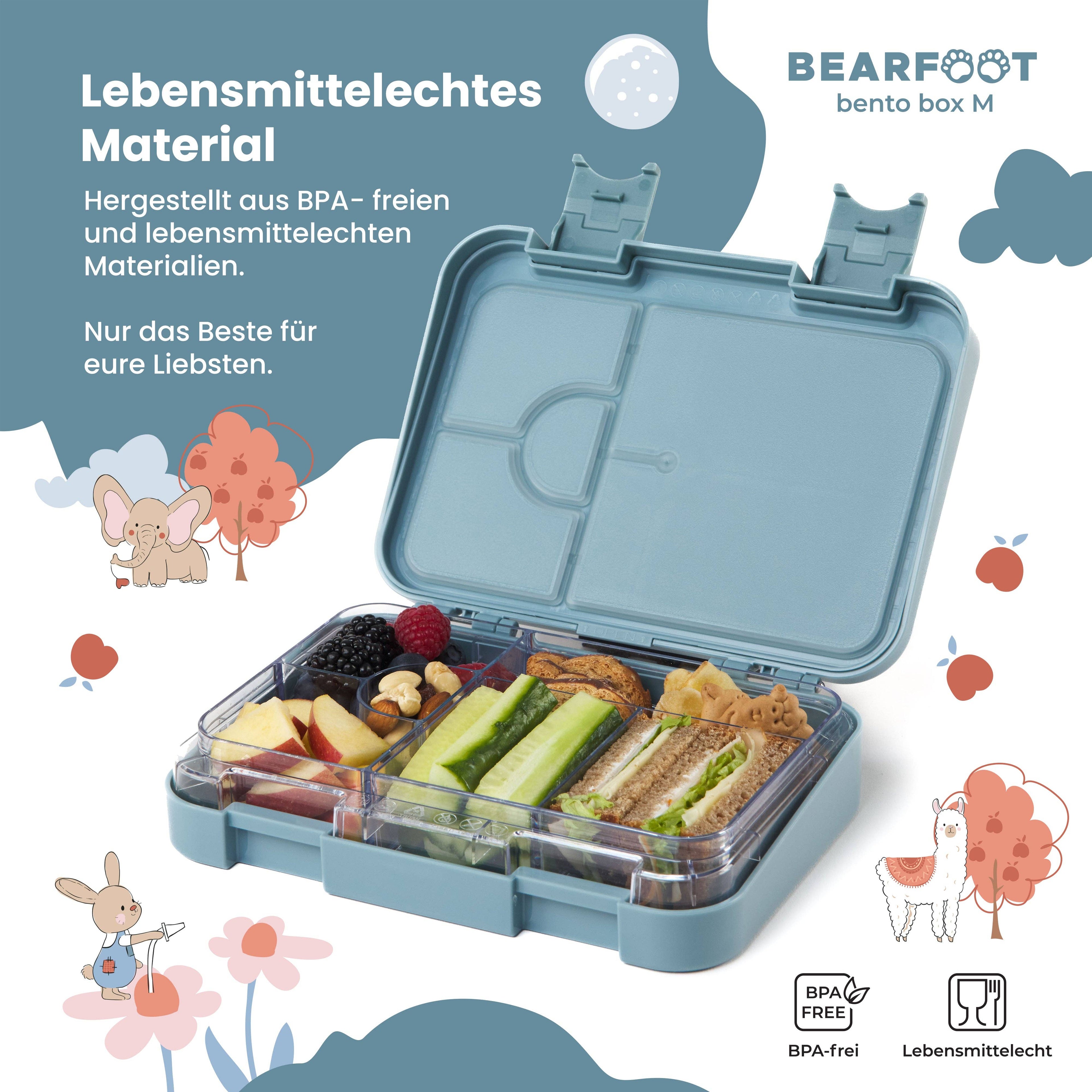 BEARFOOT Bento Madkasse Med 4/6 Rum (justerbar) - Astronaut Bjørn - Madkasse - MamaMilla