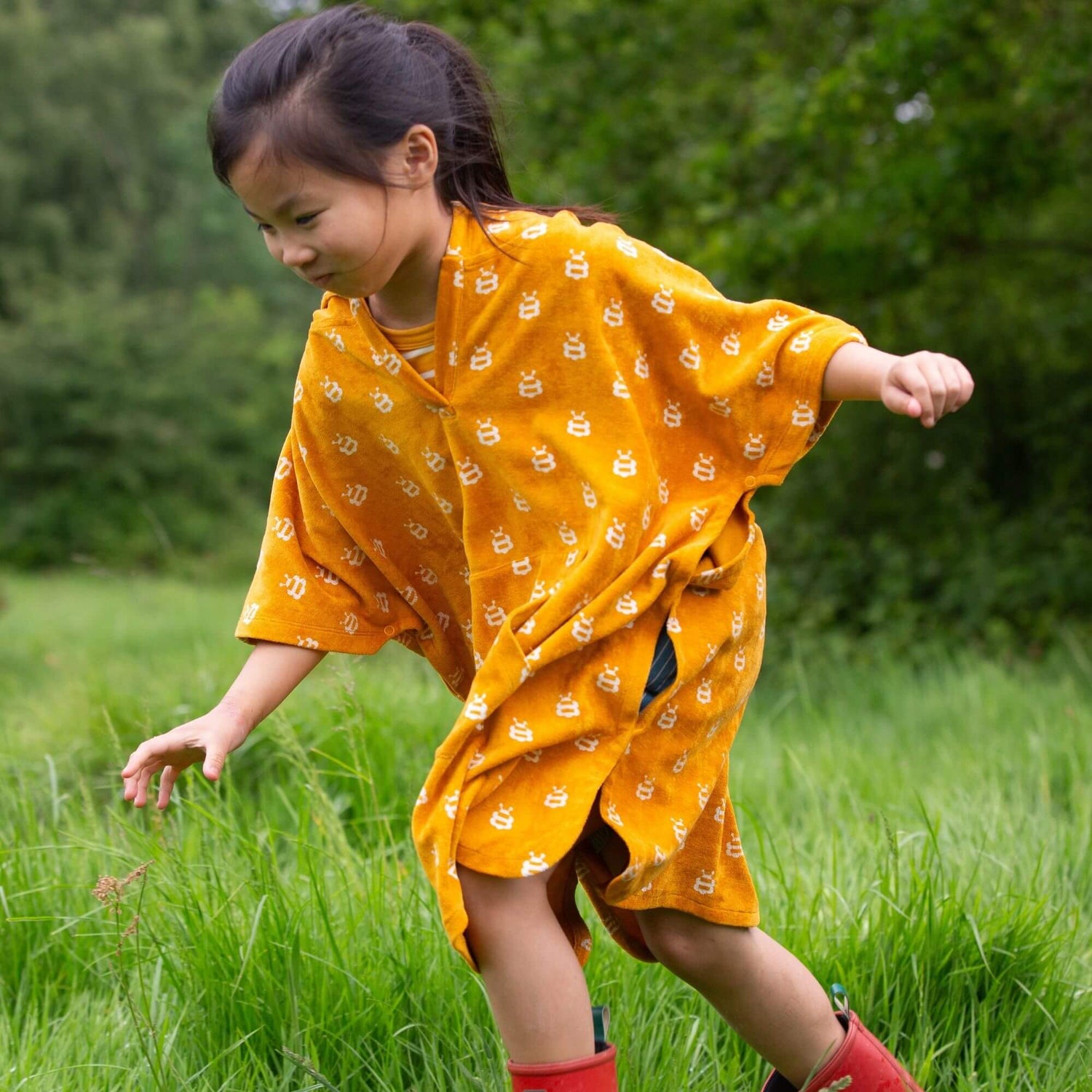 Little Green Radicals Strandponcho Med Hætte – Bier Print