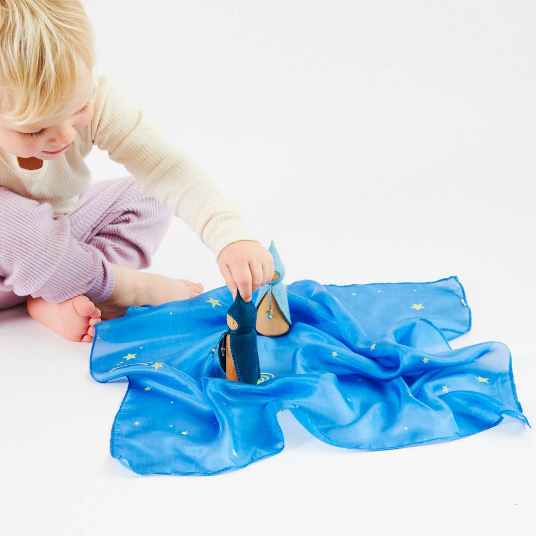 Sarahs Silk Mini Enchanted Playsilks - 100% Silk Natural, Waldorf Toys: Rainbow - - MamaMilla