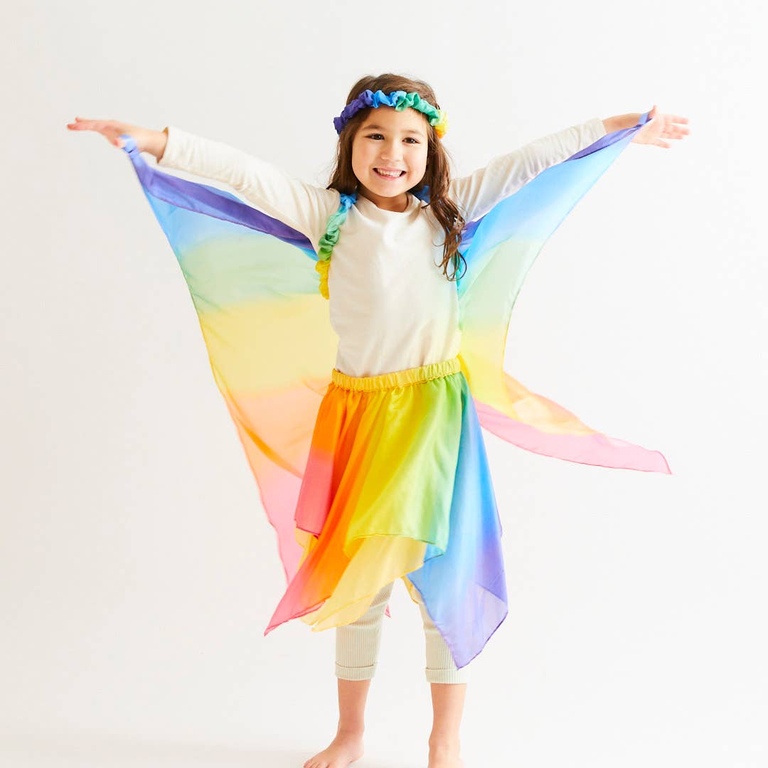 Sarahs Silk Silk Rainbow Wings - for Fairy Dress-Up Play - - MamaMilla