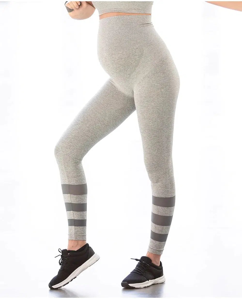 Cache Coeur Trænings-leggings til gravide - Grå - Graviditetstøj - MamaMilla