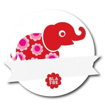 Navnemærke - Rød Elefant - - MamaMilla