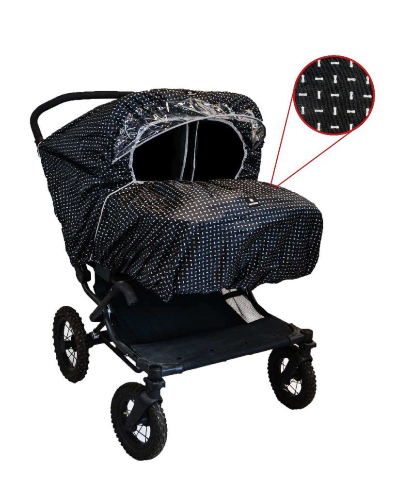 Easygrow Raincover Reflex Twin - Stroke - Regnslag søskendevogn - MamaMilla