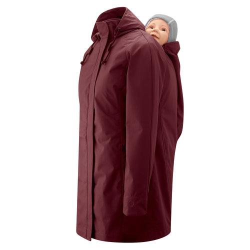 Mamalila 4i1 vinter bære- og graviditetsjakke også til rygbæring - Short Coat - Berry - Jakke - MamaMilla