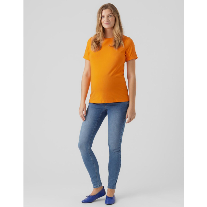 Mamalicious slim fit ventejeans - Desota - Medium Blue Denim - Graviditetstøj - MamaMilla