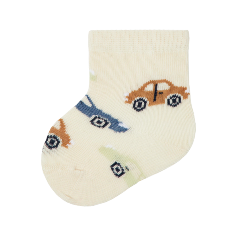 Name it sokker med biler - Kibbo -Buttercream - sokker - MamaMilla