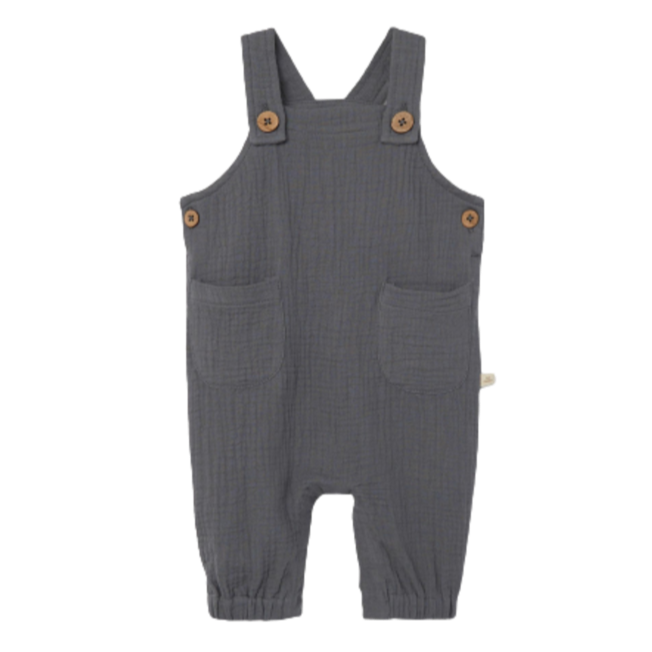 Lil' Atelier Overalls i Muslin - Ledolie - Quiet Shade - Shorts - MamaMilla