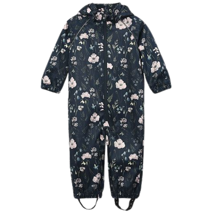 Minymo Softshelldragt - Blomster - Blue Nights - softshell - barn - MamaMilla