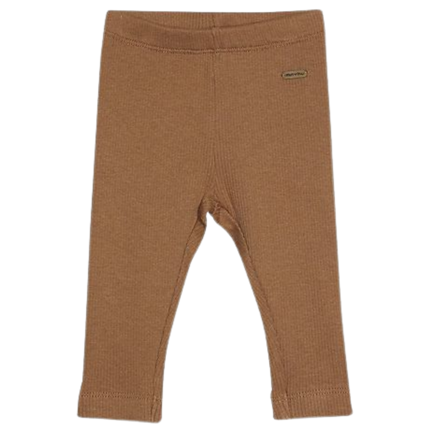 Minymo leggings i rib - Tobacco Brown - bukser - MamaMilla
