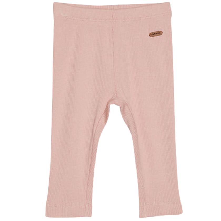 Minymo leggings i rib - Mahogany Rose - bukser - MamaMilla