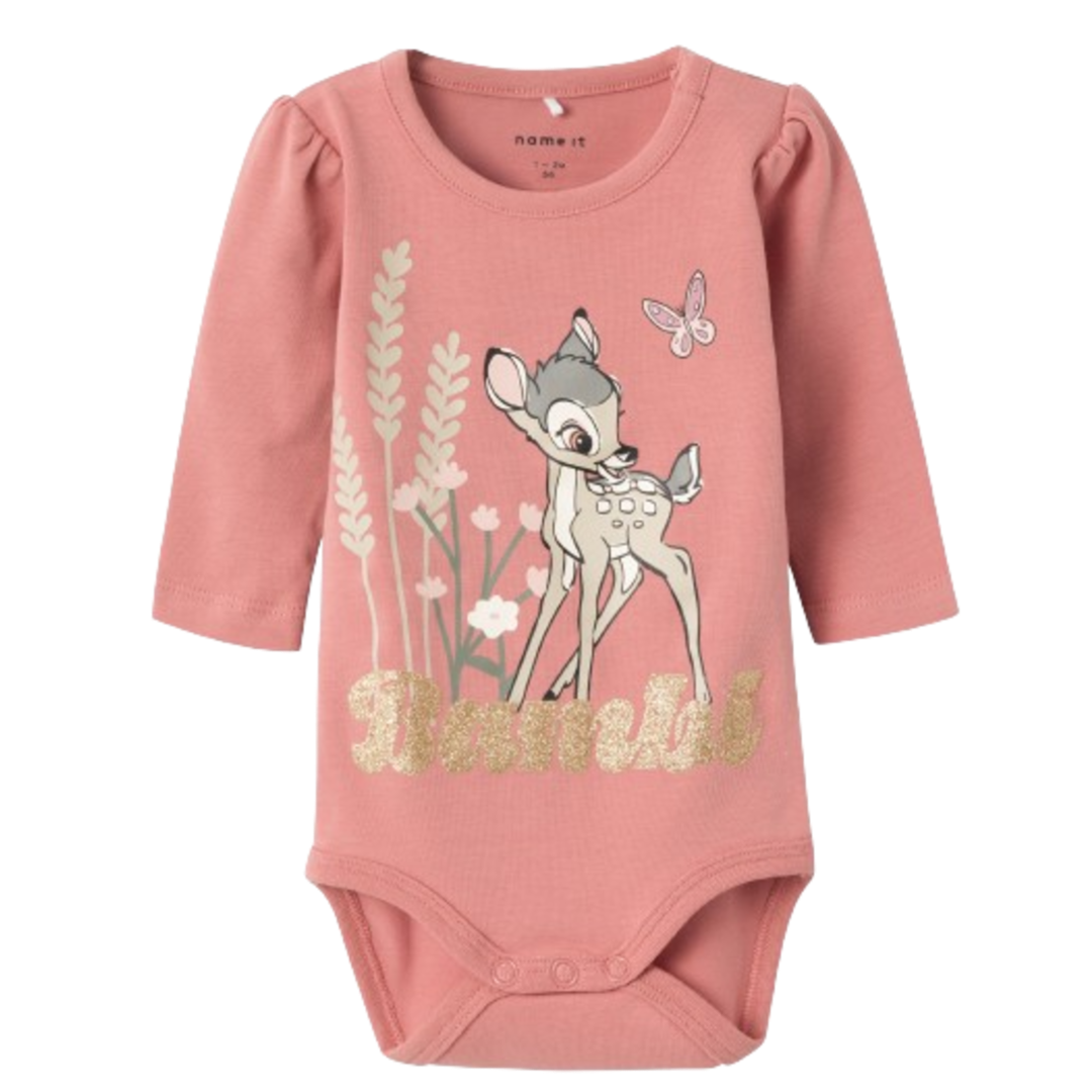 Name it body med Disney motiv og glimmer - Droma - Bambi - Ash Rose - Body - MamaMilla