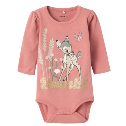 Name it body med Disney motiv og glimmer - Droma - Bambi - Ash Rose - Body - MamaMilla