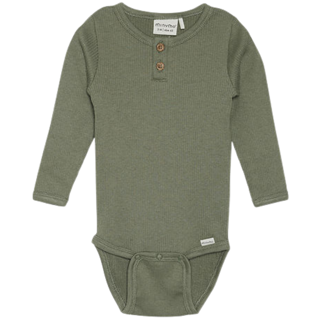 Minymo Body i Rib - Deep Lichen Green - Body - MamaMilla