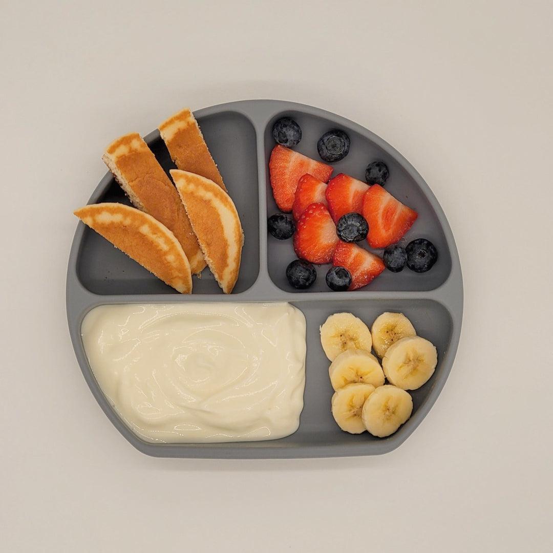 Tidy Tot - Silicone Suction Plate - Grå - Spise-service - MamaMilla