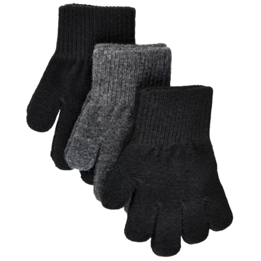 Mikk-line magiske strikvanter - 3 pack - Black/Antrazite - Vanter - MamaMilla