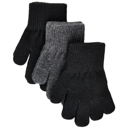 Mikk-line magiske strikvanter - 3 pack - Black/Antrazite - Vanter - MamaMilla